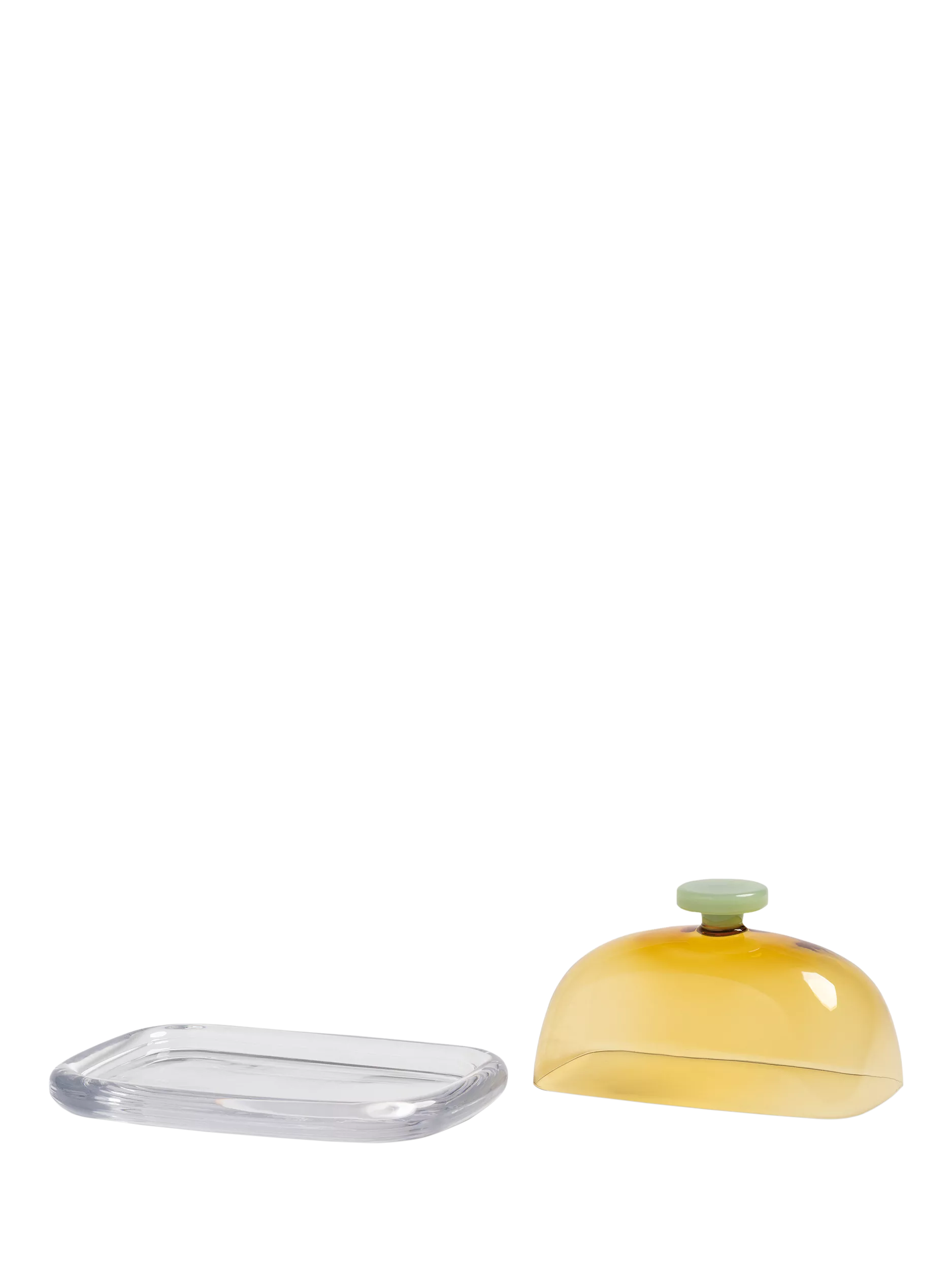 &k Amsterdam yellow butter dish with lid - British product