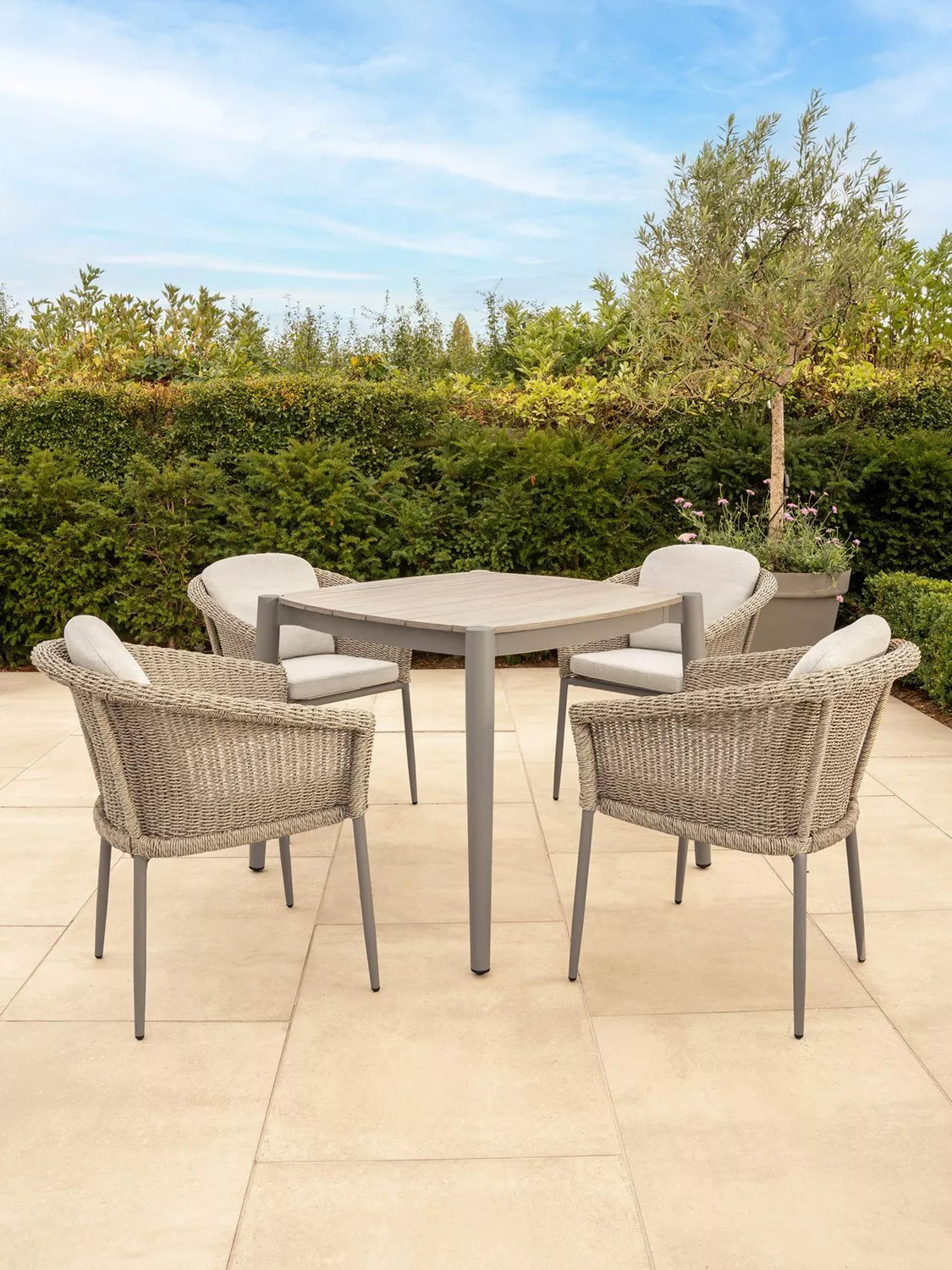 KETTLER Isla 4-seater garden dining set mushroom, UK version