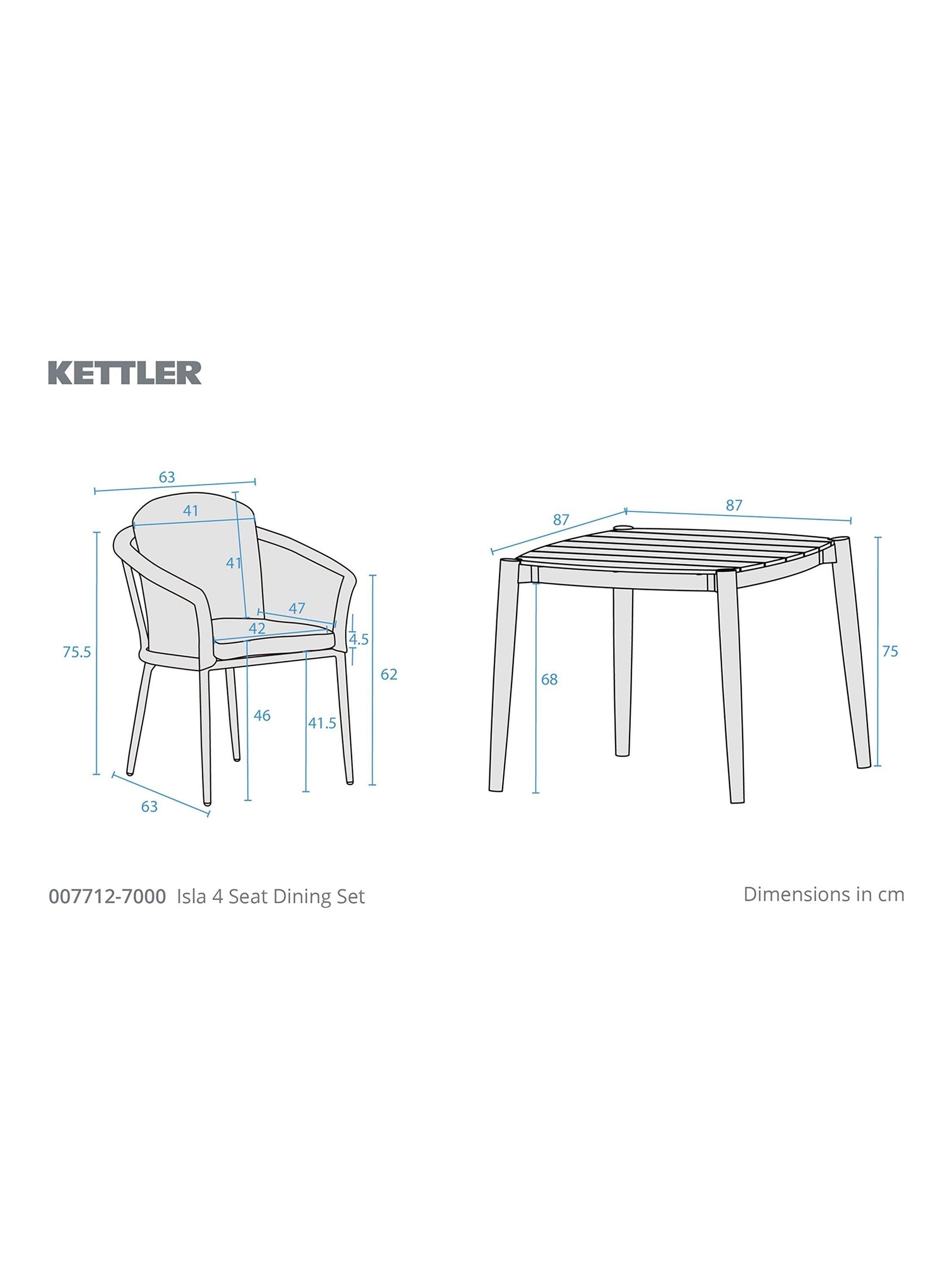 KETTLER Isla 4-seater garden dining set mushroom, UK version