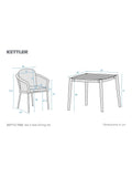 KETTLER Isla 4-seater garden dining set mushroom, UK version