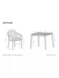 KETTLER Isla 4-seater garden dining set mushroom, UK version