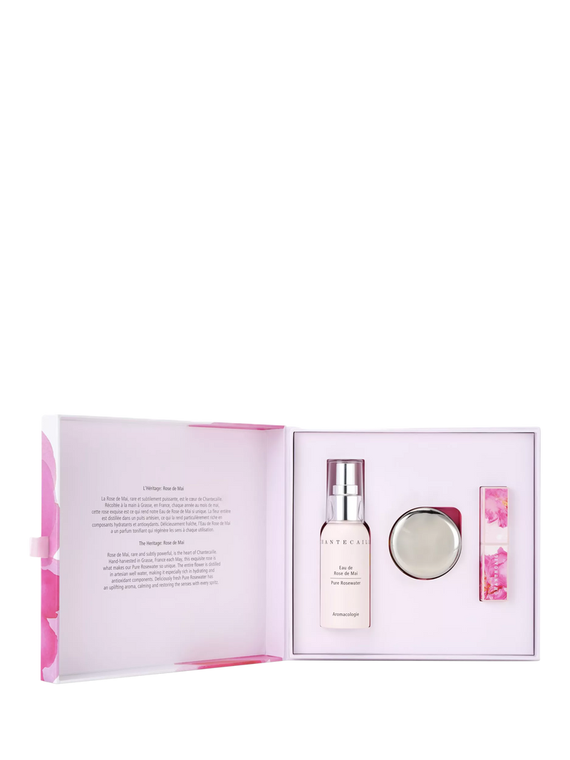 Chantecaille Rose Glow Trio skincare gift set - British product