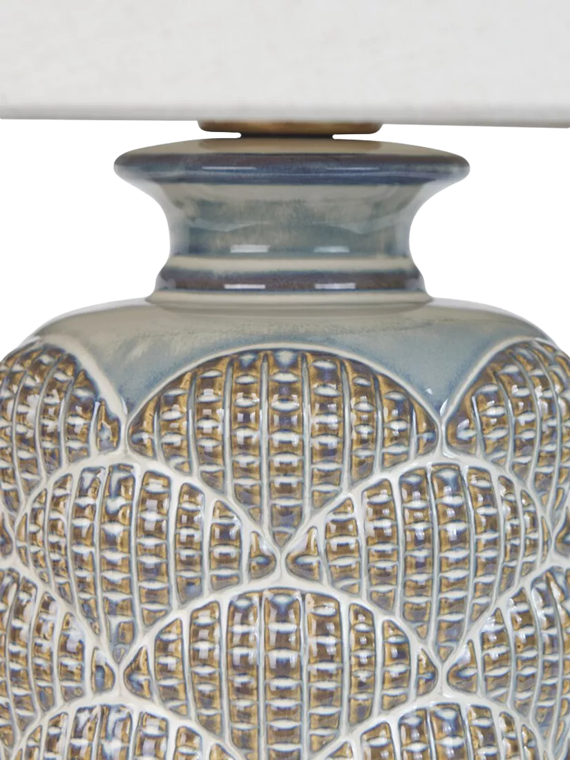 Neptune table lamp reactive blue small ceramic base, UK version