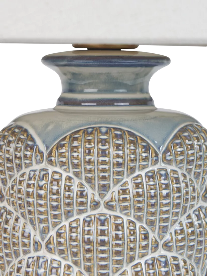 Neptune table lamp reactive blue small ceramic base, UK version