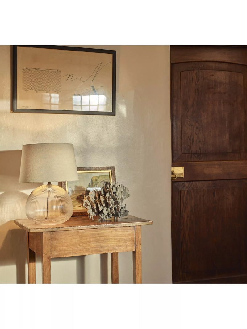 Neptune Malton bronze fluted glass table lamp (British brand)