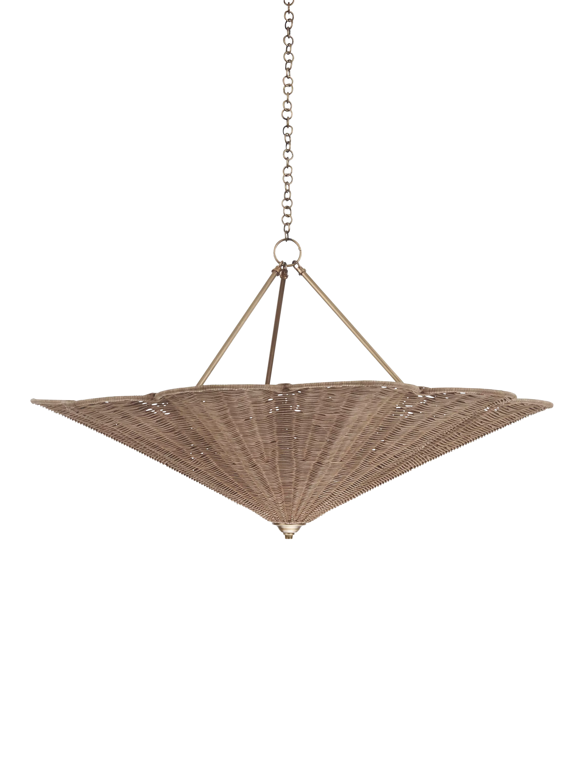 Neptune natural rattan uplight chandelier, UK version