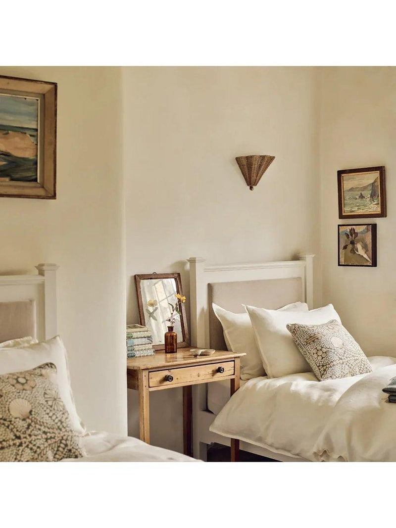 Neptune Athena rattan wall light natural (British brand)