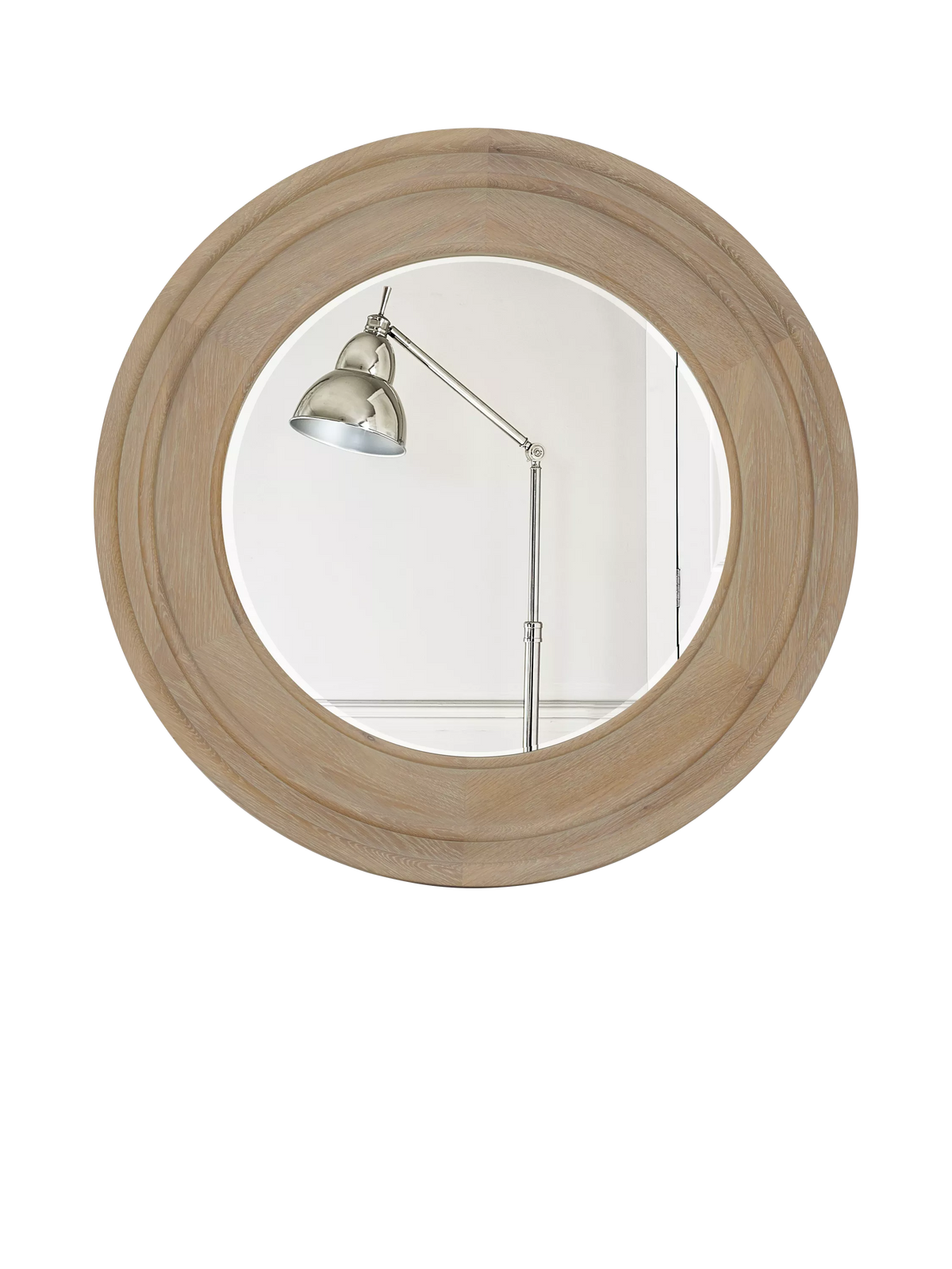 Neptune Edinburgh round wood wall mirror 96cm vintage oak (British brand)
