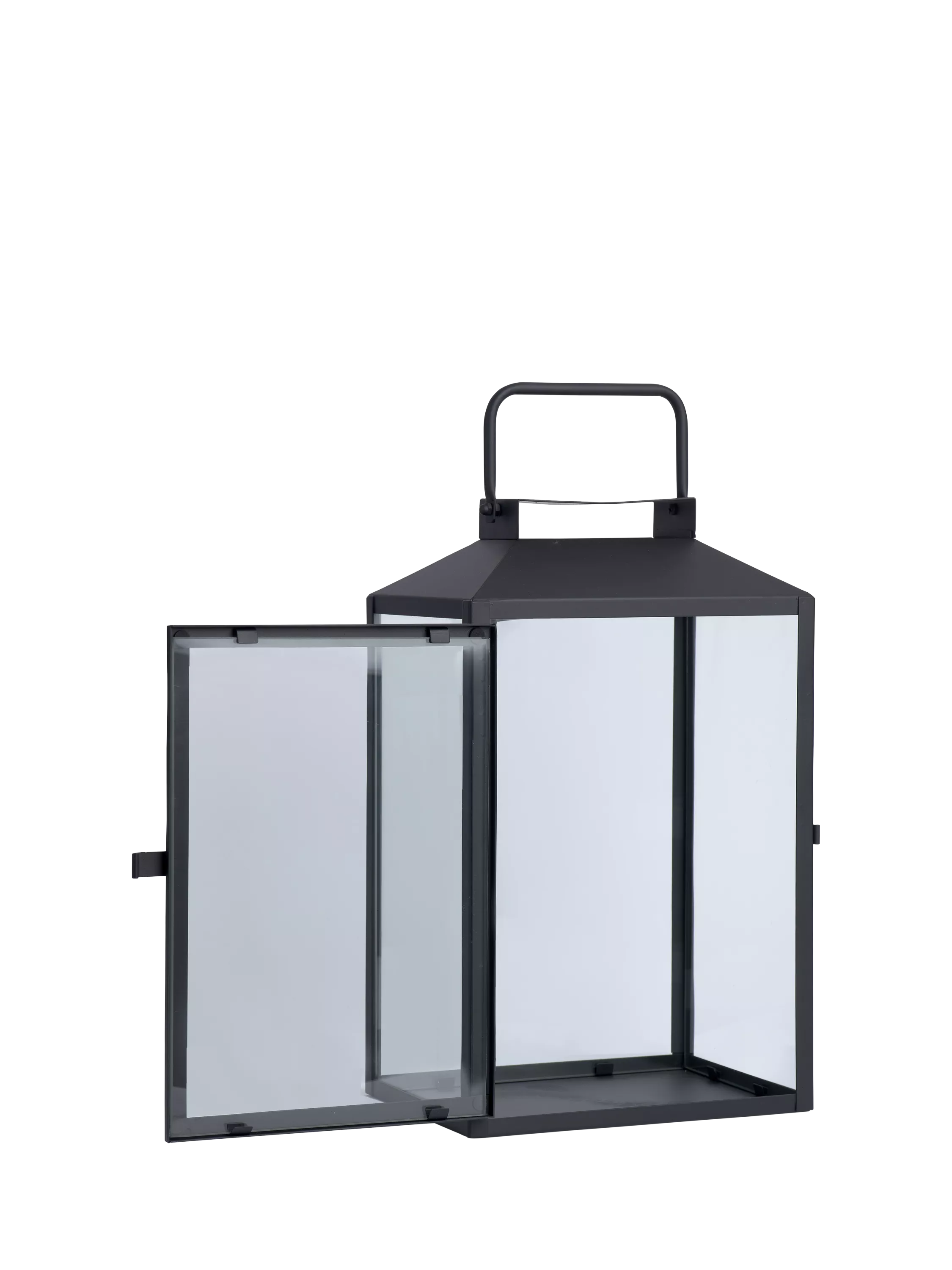 Neptune black metal lantern candle holder, imported from the UK