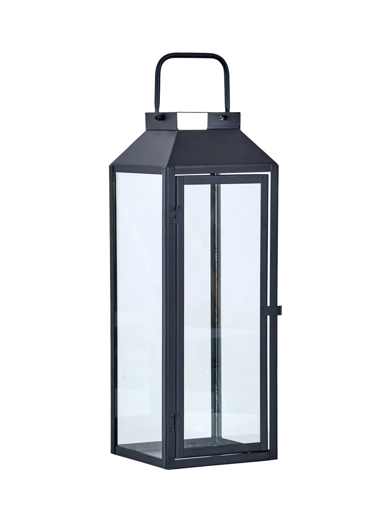 Neptune Browning lantern candle holder in black, imported from the UK