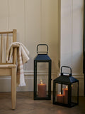 Neptune Browning lantern candle holder in black, imported from the UK