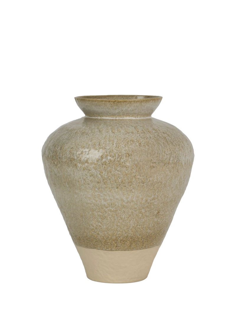 Neptune Verwood Stoneware Urn Vase, H23cm, Beige