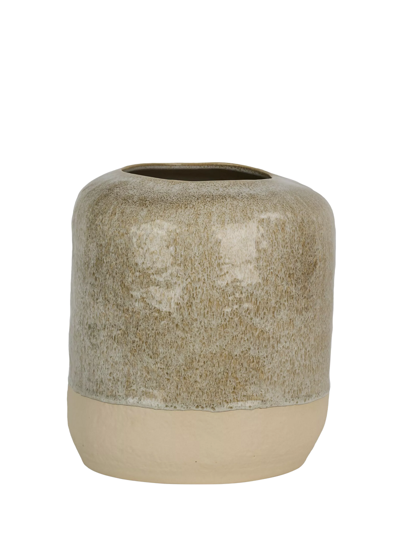 Neptune Verwood Stoneware Vase, H28cm, Beige