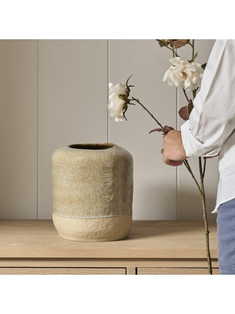 Neptune Verwood stoneware vase 28cm beige (British brand)