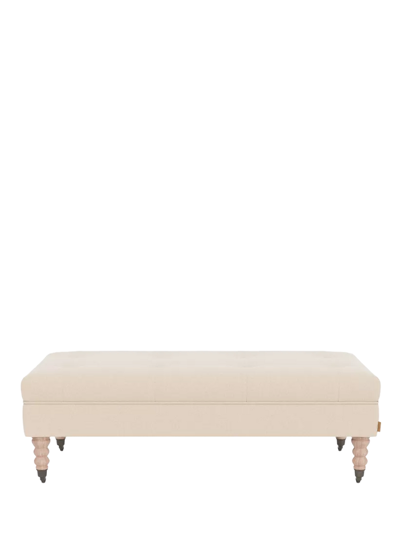 Neptune Arthur Standard Footstool in Pale Oat, British product