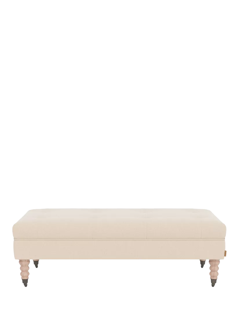 Neptune Arthur Standard Footstool in Pale Oat, British product