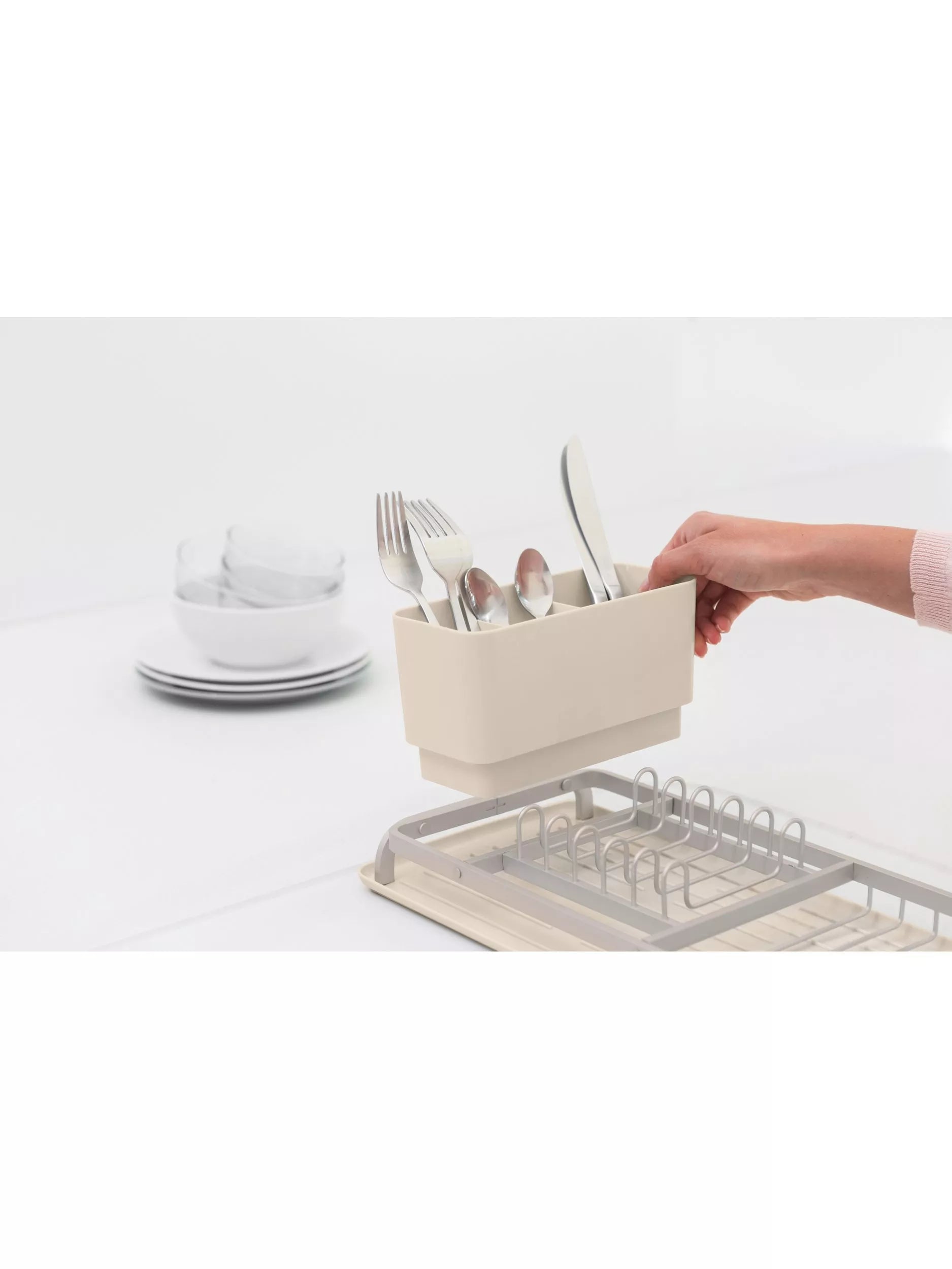 Brabantia SinkSide compact dish drying rack soft beige (British brand)