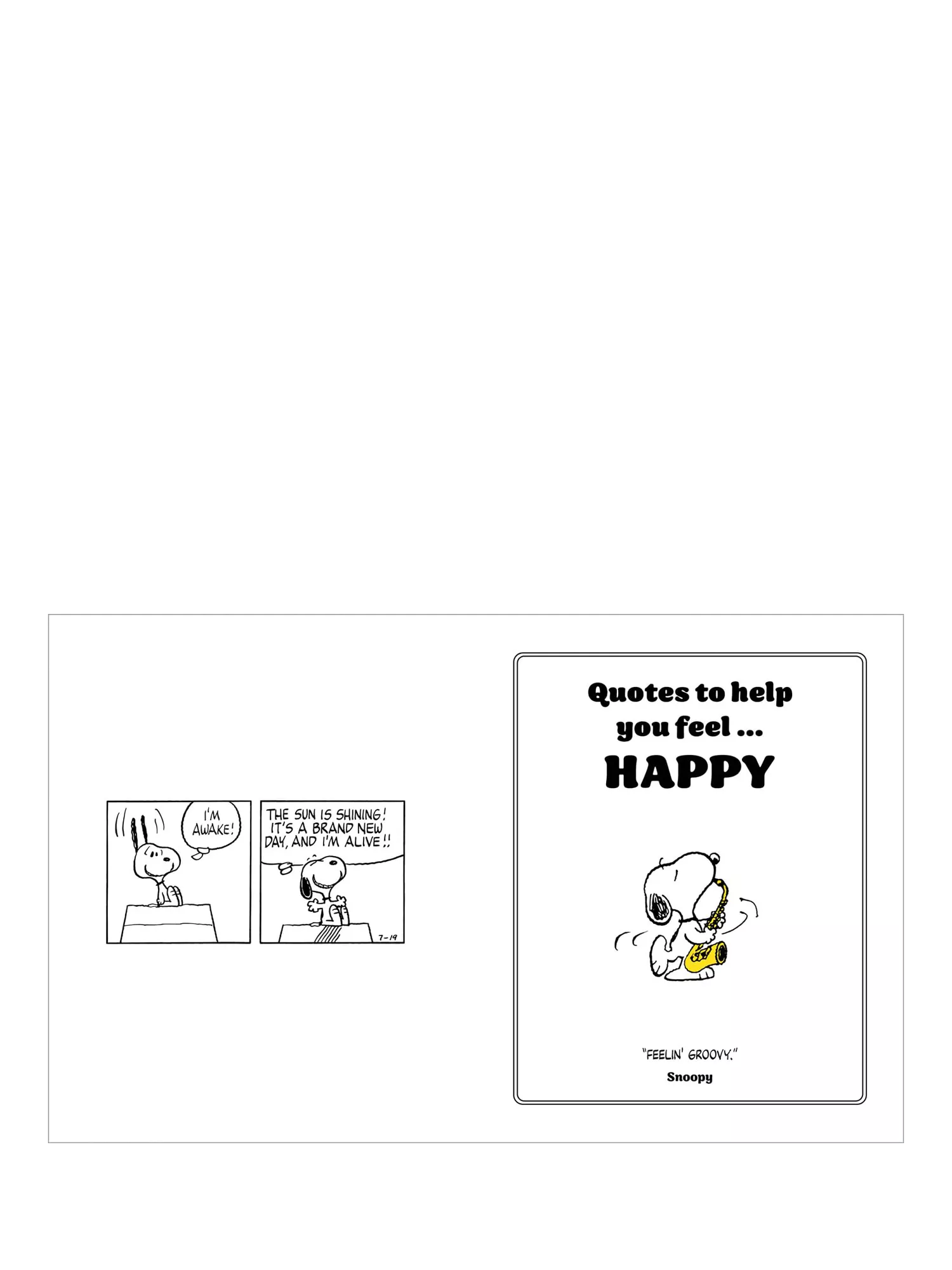 Peanuts Snoopy quote book hardback, UK version
