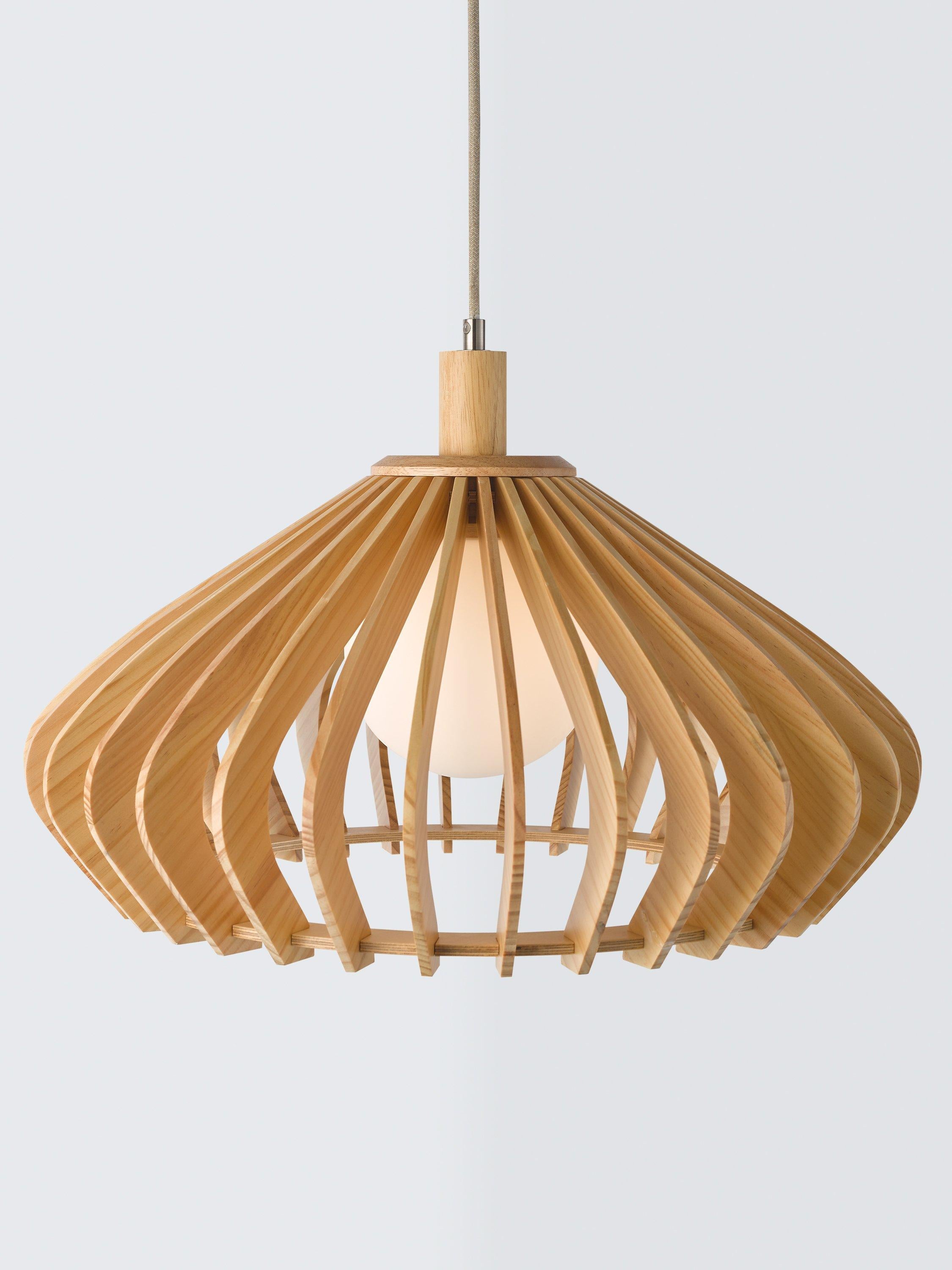 John Lewis Finn Large pendant light wooden slats, imported from the UK