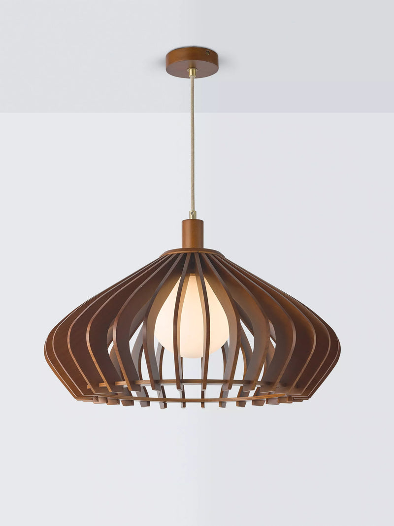 John Lewis Finn Large pendant light wooden slats, imported from the UK