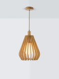 John Lewis Finn pendant light with wood slats, imported from the UK
