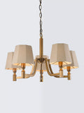 John Lewis Oatmeal 5-arm pendant light, antique brass, imported from the UK