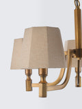 John Lewis Oatmeal 5-arm pendant light, antique brass, imported from the UK