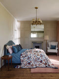 John Lewis Oatmeal 5-arm pendant light, antique brass, imported from the UK
