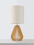 John Lewis Finn table lamp with wooden base and linen shade, UK version
