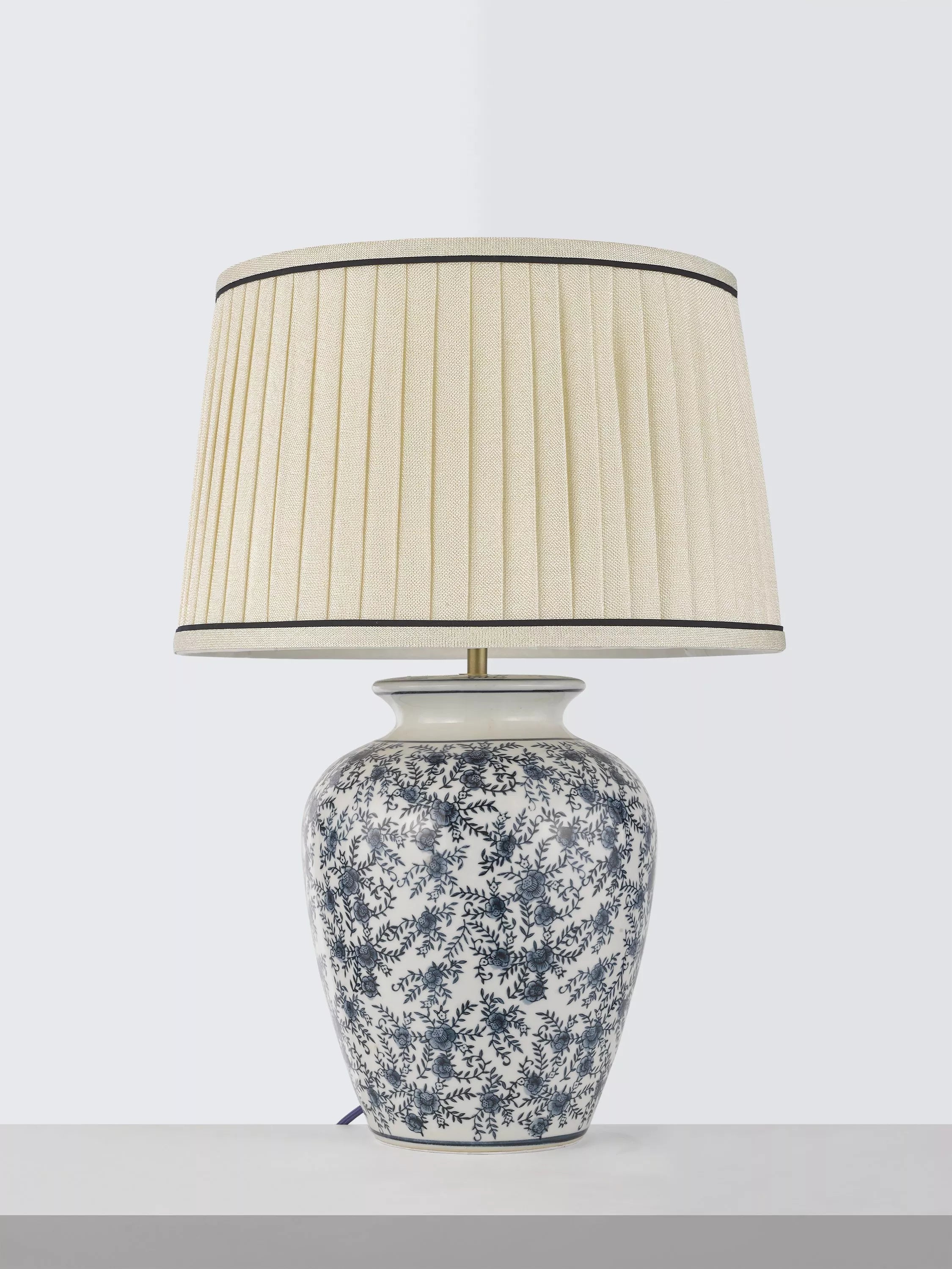 John Lewis Harroway ceramic floral table lamp navy 58cm - British product