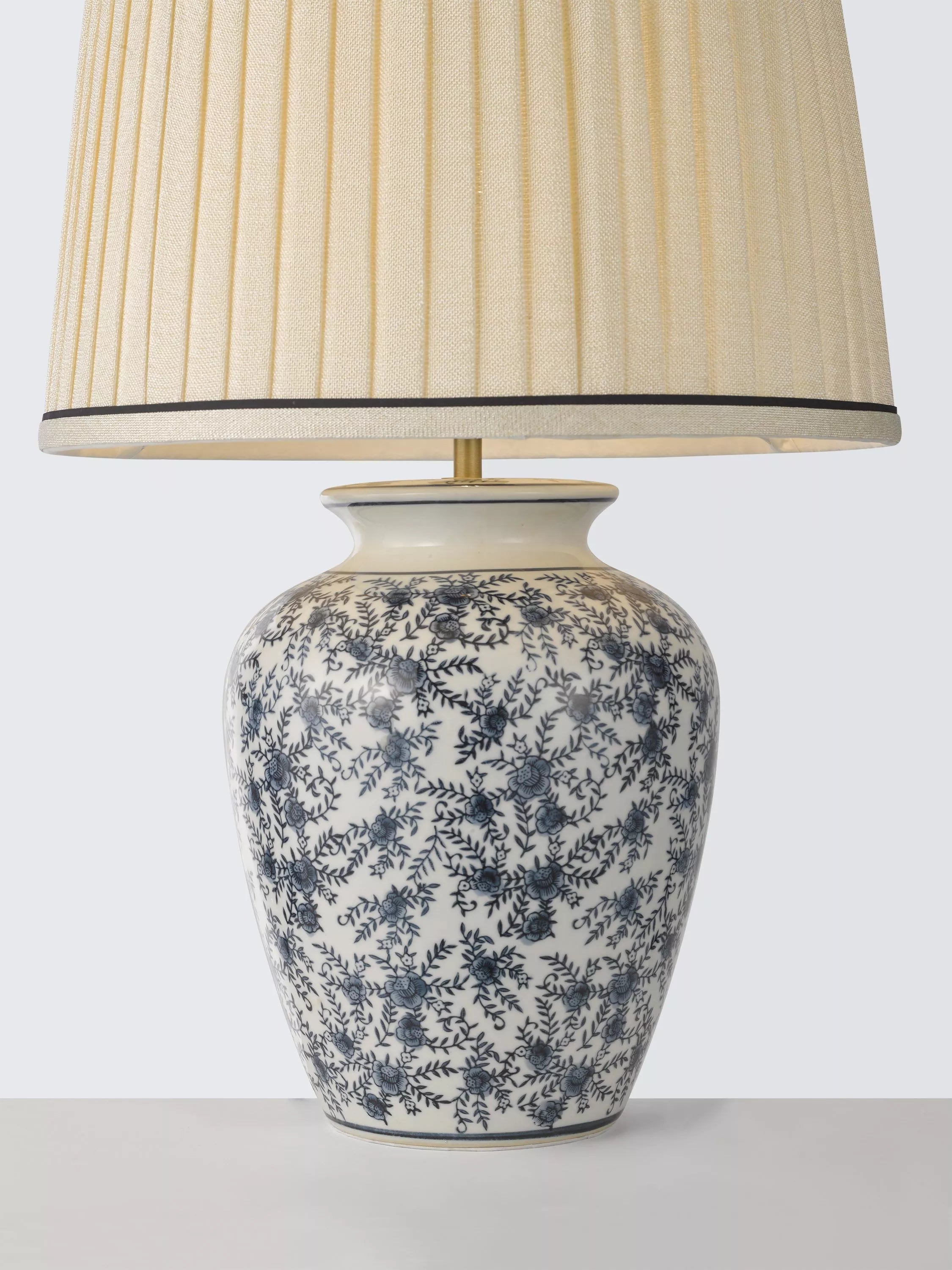 John Lewis Harroway ceramic floral table lamp navy 58cm - British product