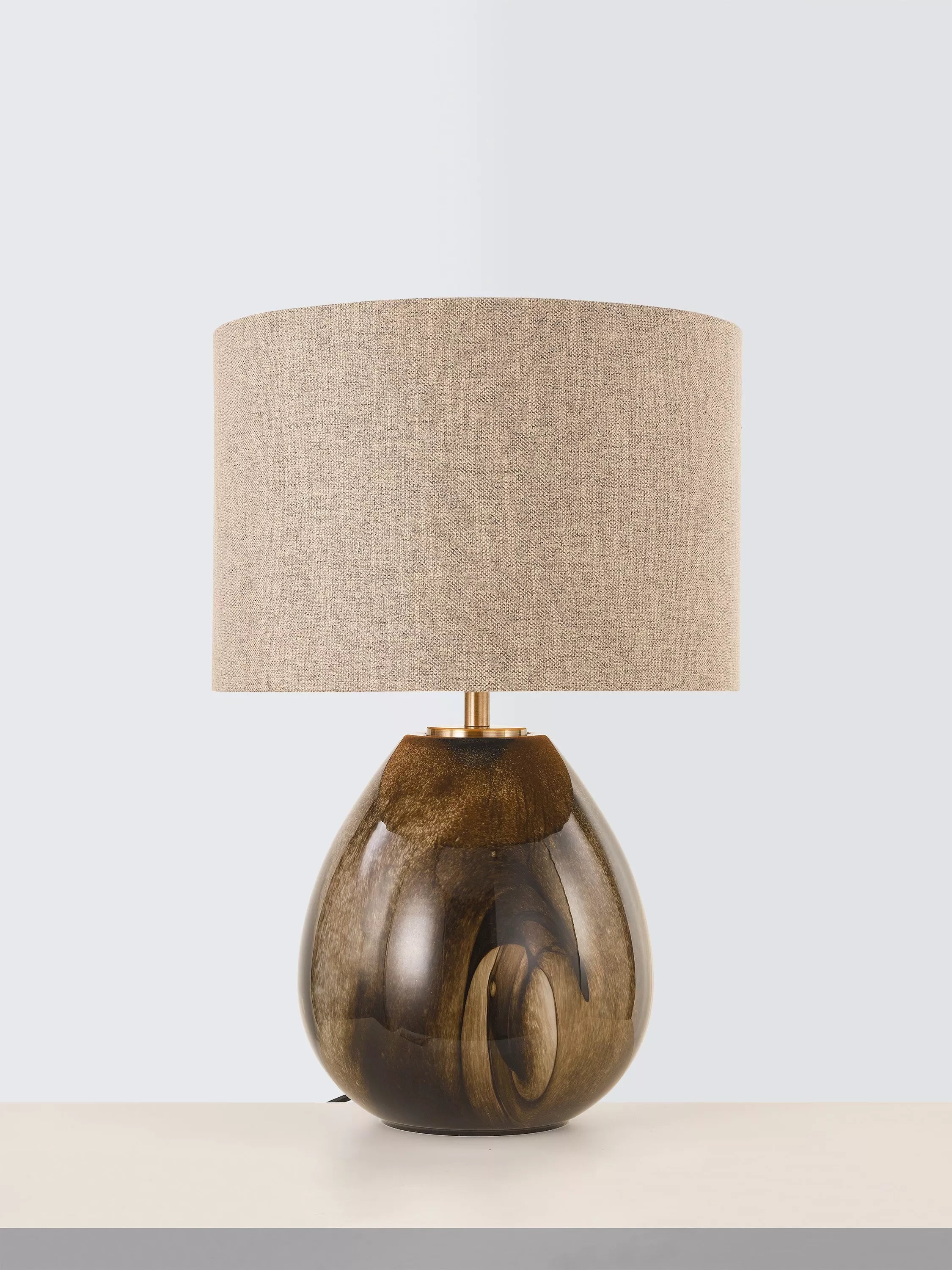John Lewis Merriot glass table lamp mocha, imported from the UK