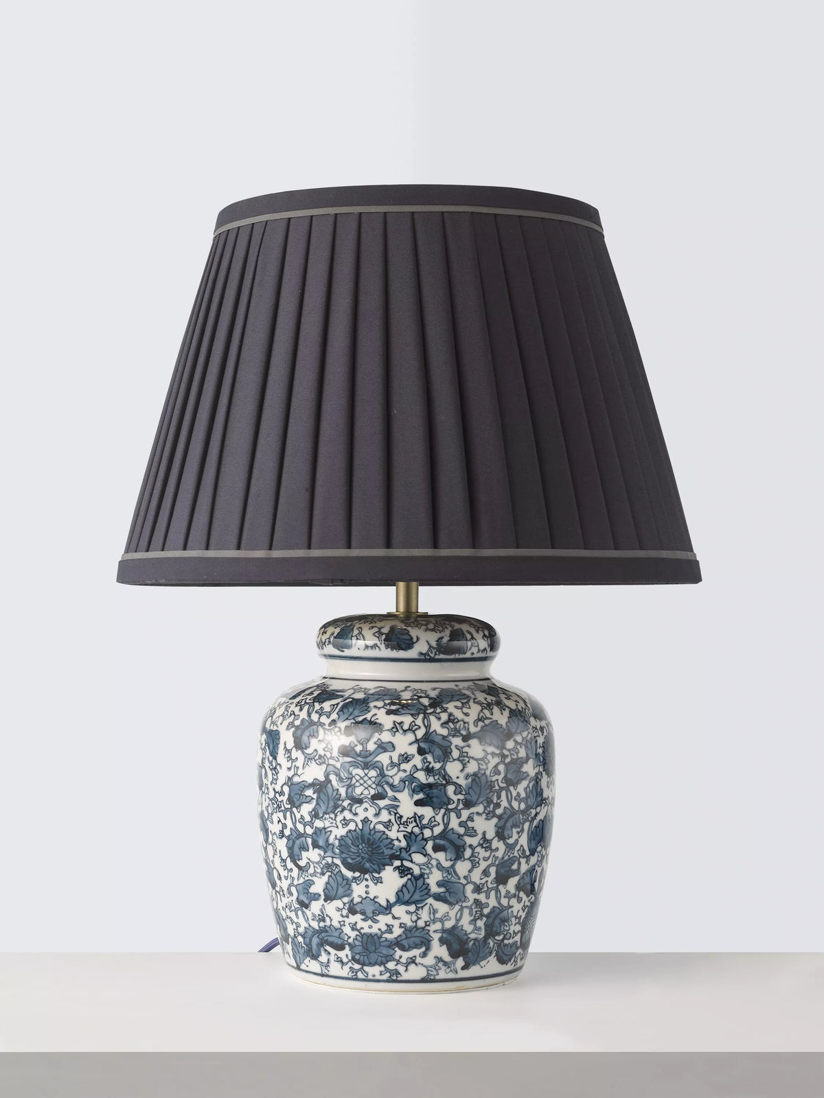 John Lewis Tarlowe Ceramic Base Table Lamp, Navy