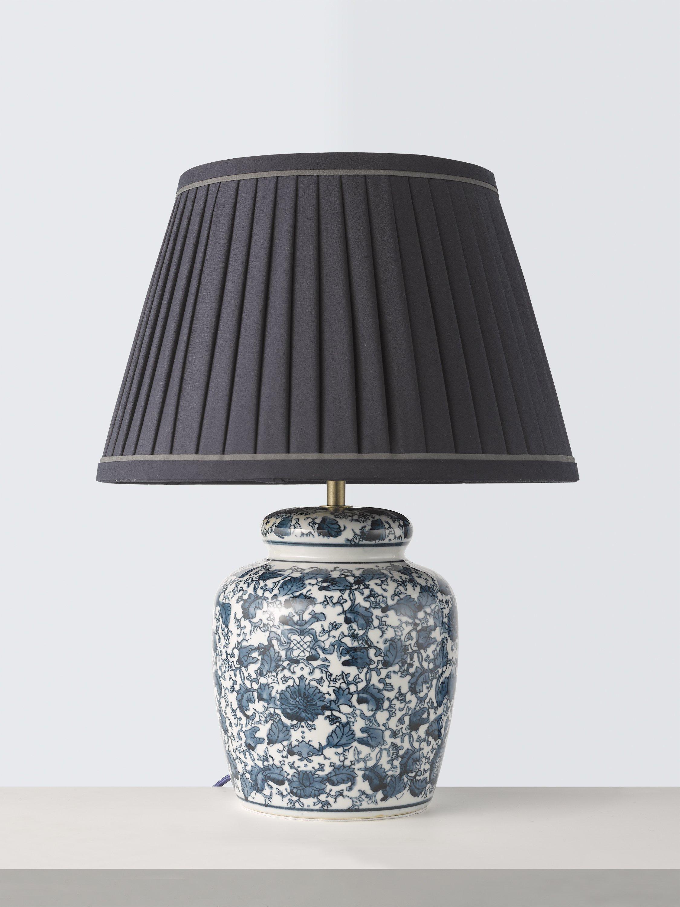 John Lewis navy ceramic table lamp, UK version