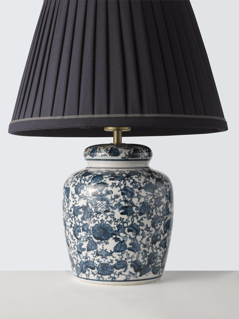 John Lewis navy ceramic table lamp, UK version