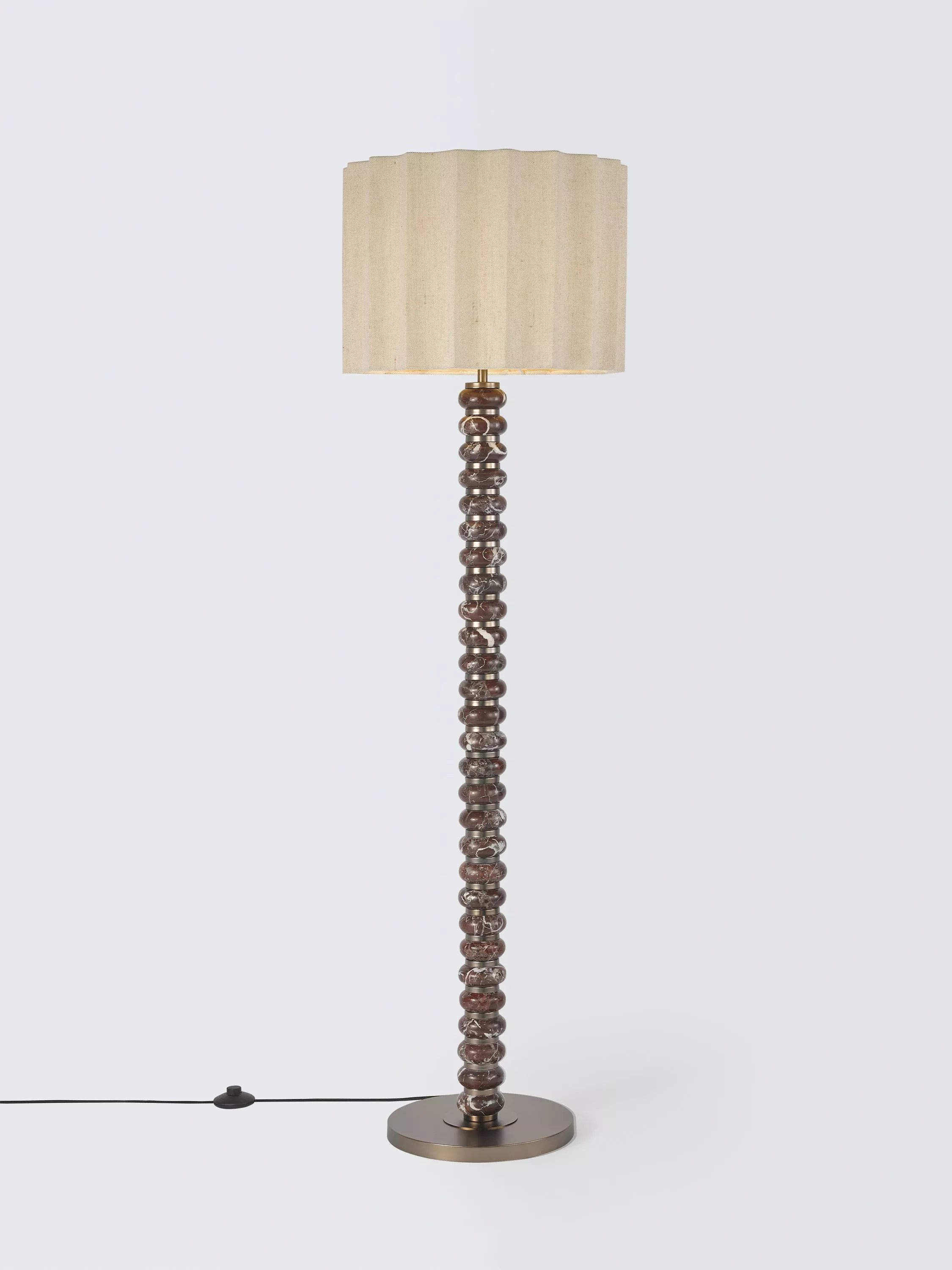John Lewis Arlowe floor lamp Rosso Lepanto marble base, UK version