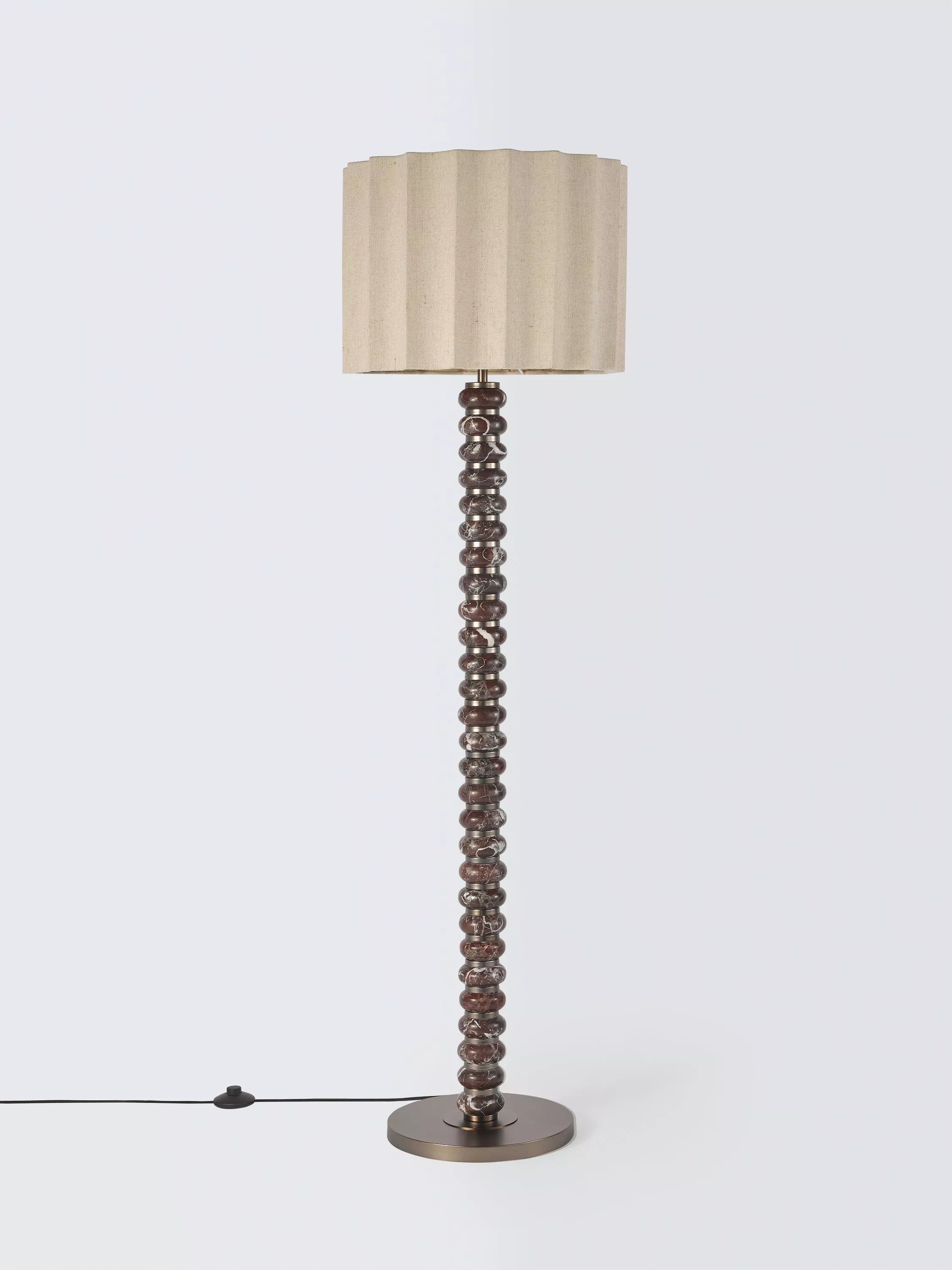 John Lewis Arlowe floor lamp Rosso Lepanto marble base, UK version