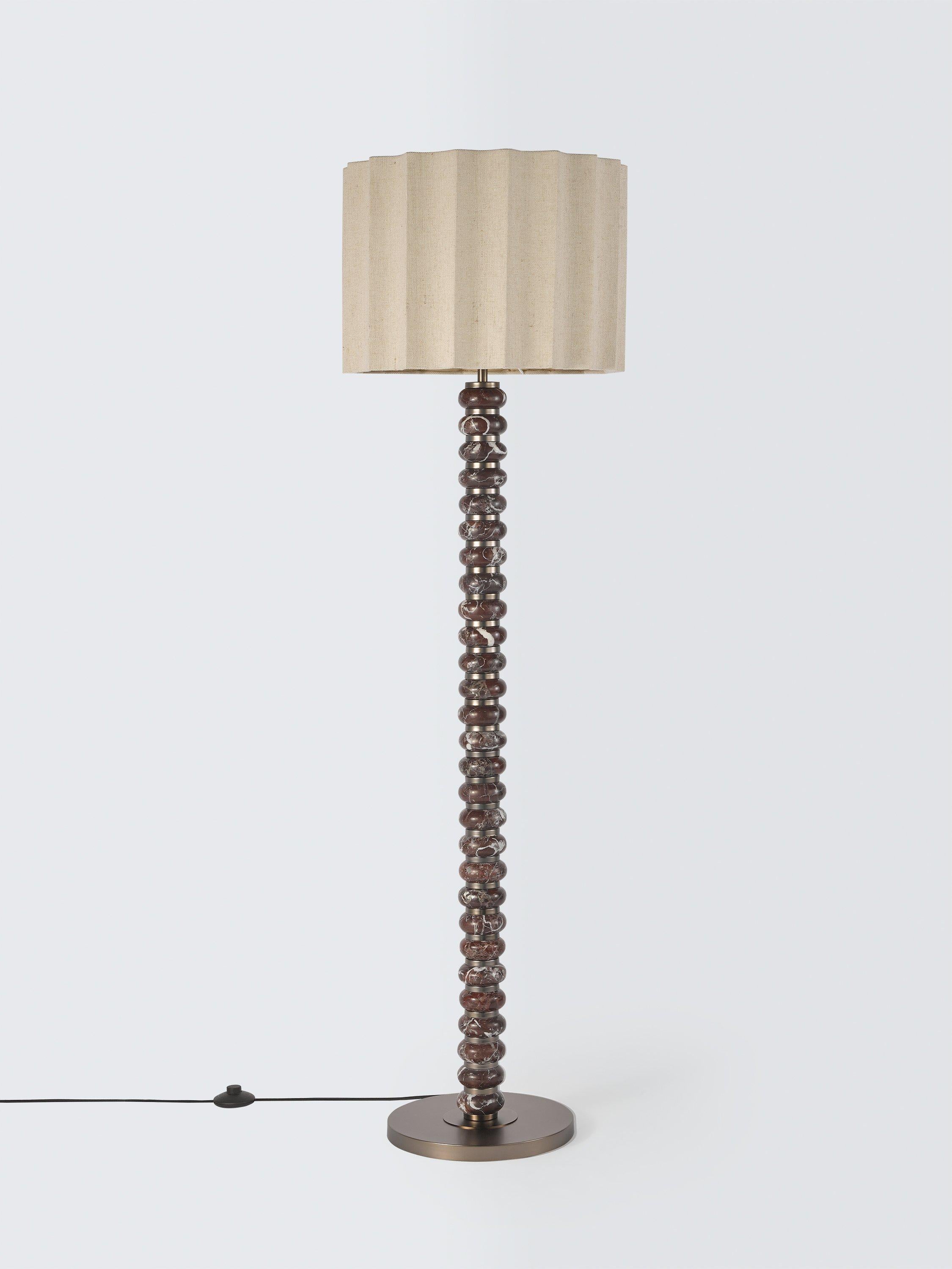John Lewis Arlowe floor lamp Rosso Lepanto marble base, UK version