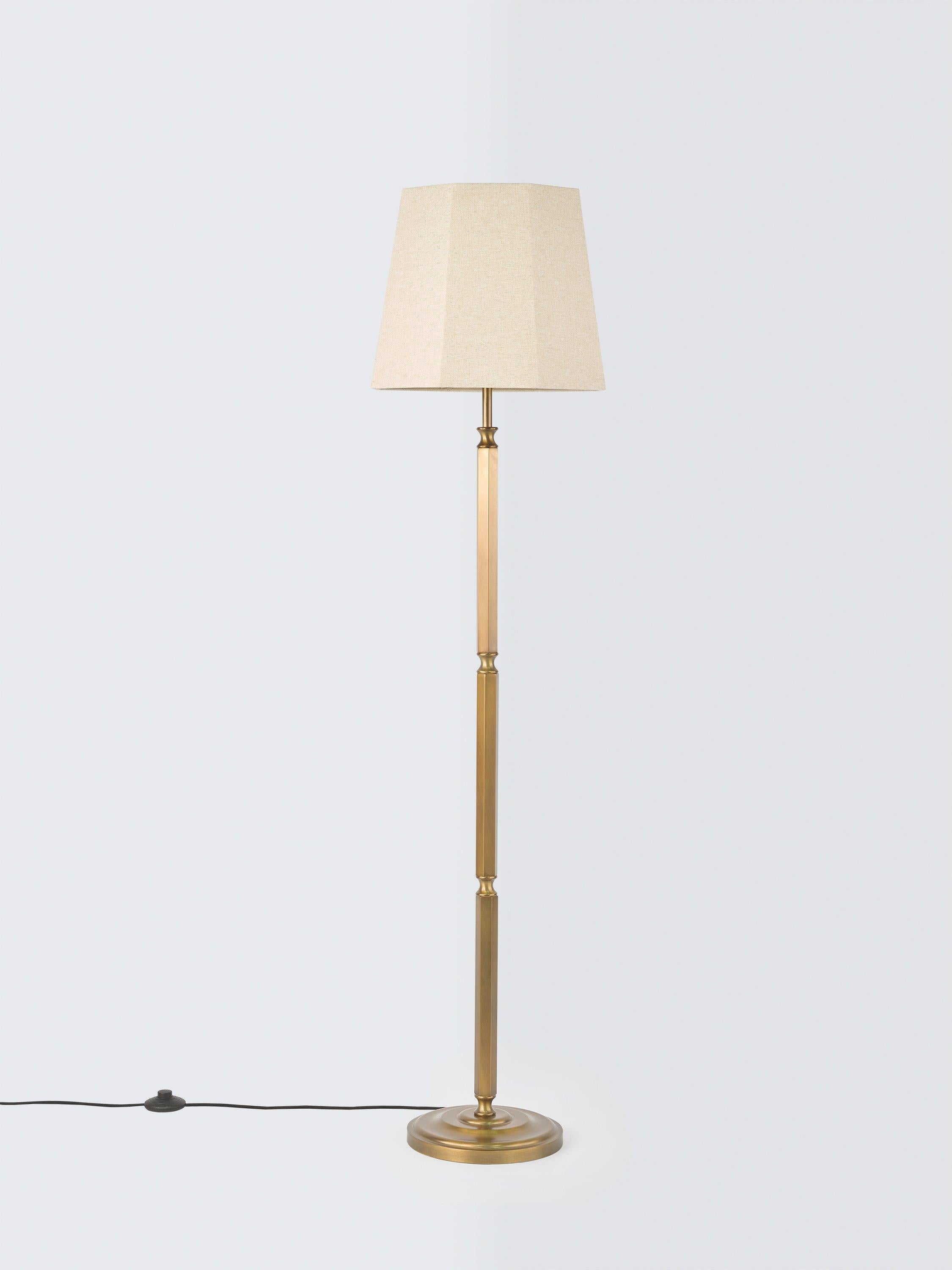 John Lewis Winchester floor lamp oatmeal linen shade, imported from the UK