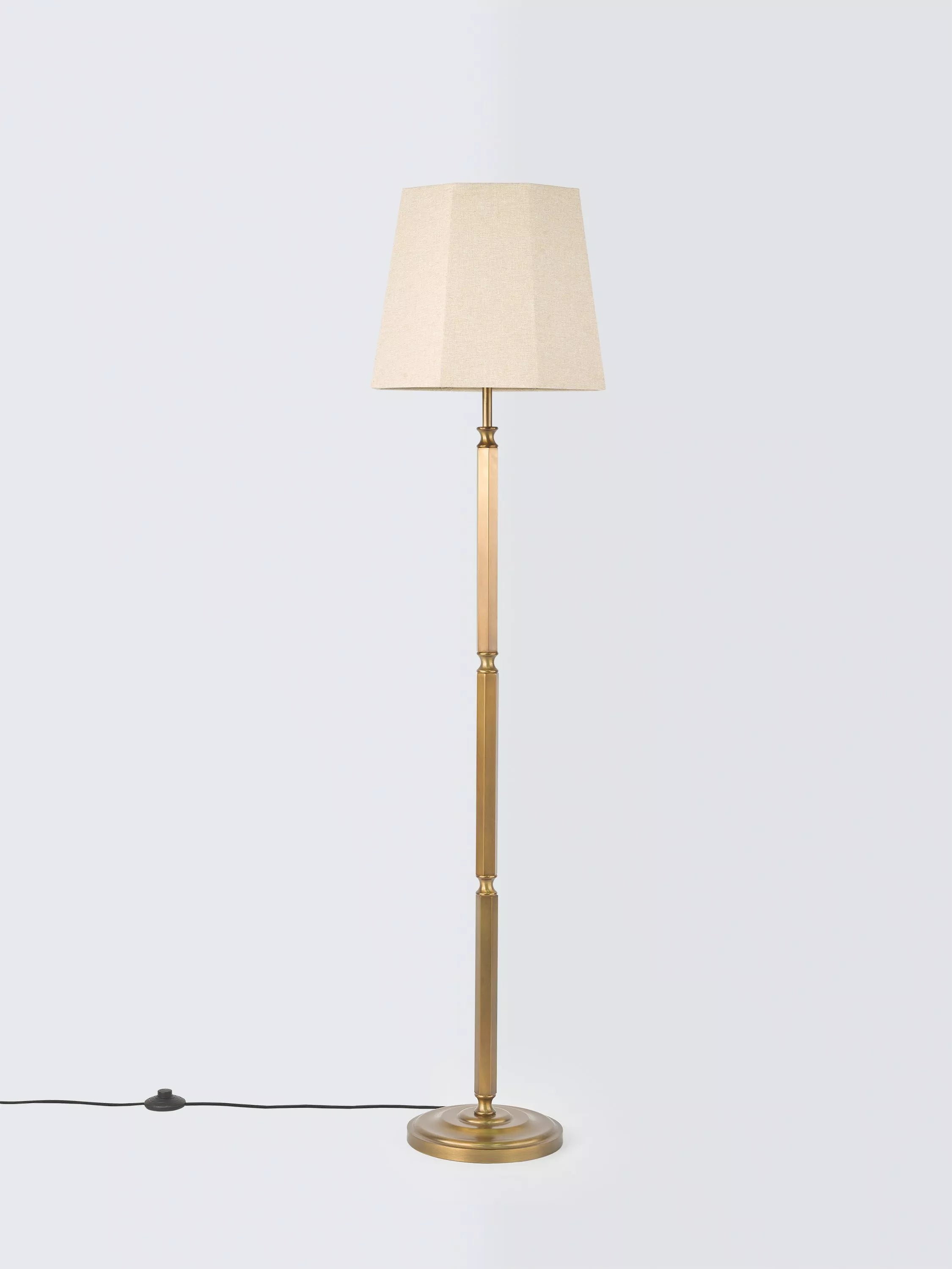 John Lewis Winchester floor lamp oatmeal linen shade, imported from the UK