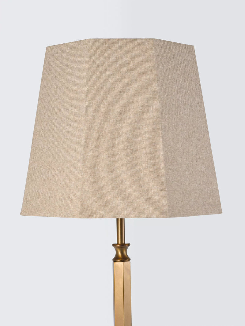 John Lewis Winchester floor lamp oatmeal linen shade, imported from the UK