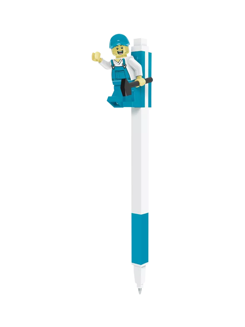 LEGO Gel Pen blue brick top minifigure - British product