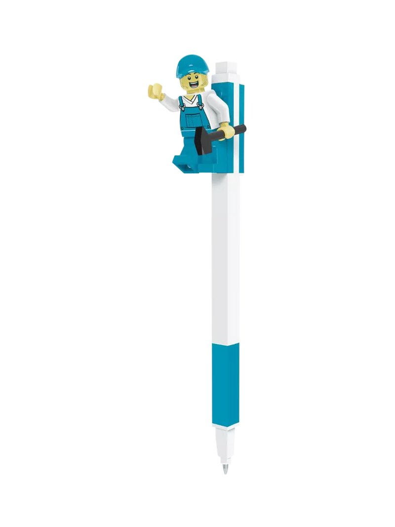 LEGO Gel Pen blue brick top minifigure - British product