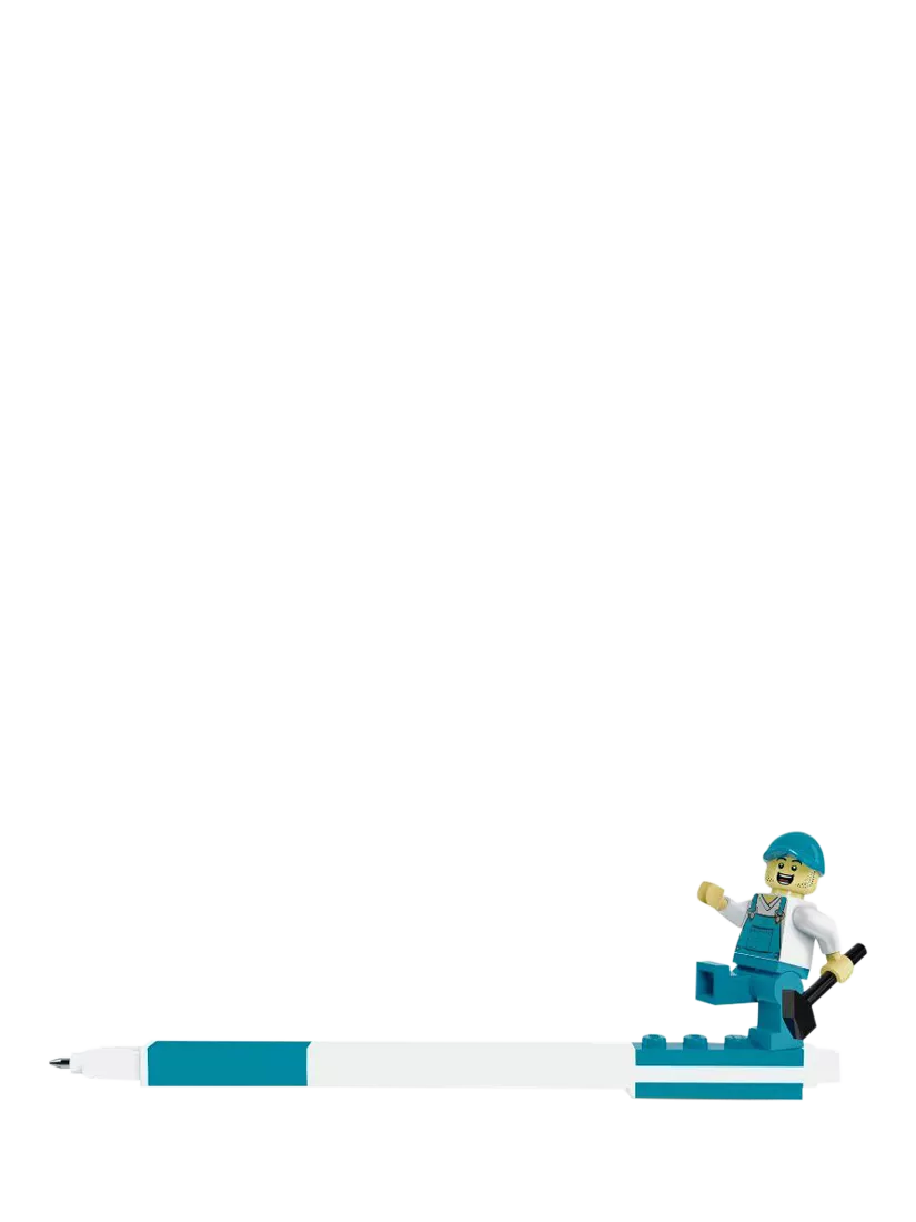 LEGO Gel Pen blue brick top minifigure - British product
