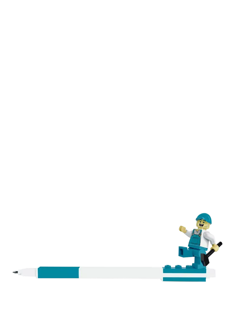 LEGO Gel Pen blue brick top minifigure - British product