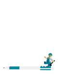 LEGO Gel Pen blue brick top minifigure - British product