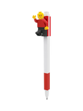 LEGO red gel pen with plates and minifigure (British brand)