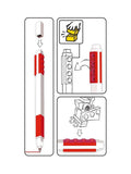 LEGO red gel pen with plates and minifigure (British brand)
