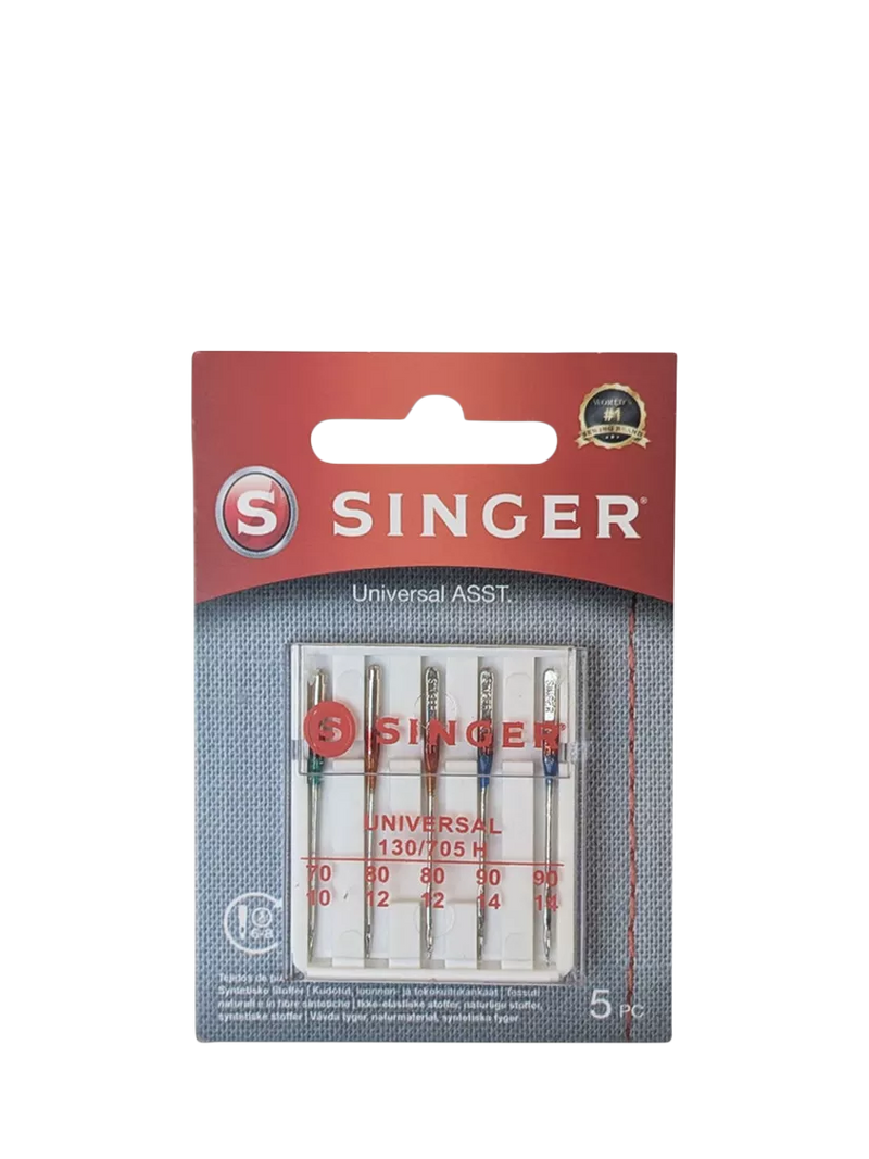 Singer sewing machine needles universal assortment pack of 5 (British brand)