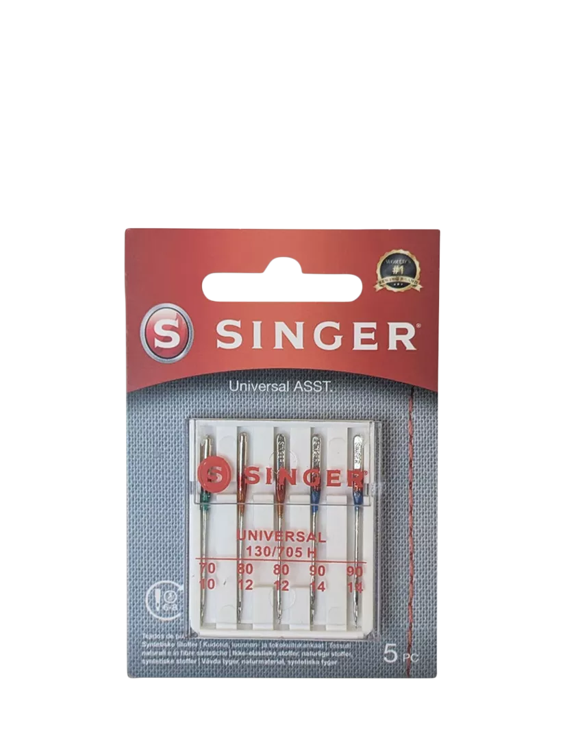 Singer sewing machine needles universal assortment pack of 5 (British brand)